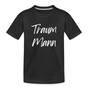 Traum Mann - Kinder Premium Bio T-Shirt - Schwarz - Vorne