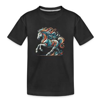 Cheval artwork - T-shirt bio Premium Enfant - noir - Devant