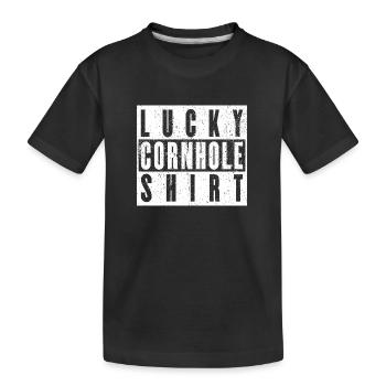 Chemise Funny Lucky Cornhole - pour les fans de Cornhole - T-shirt bio Premium Enfant - noir - Devant