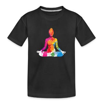 BOUDDHISME MÉDITATION MÉDITATION YOGA - T-shirt bio Premium Enfant - noir - Devant