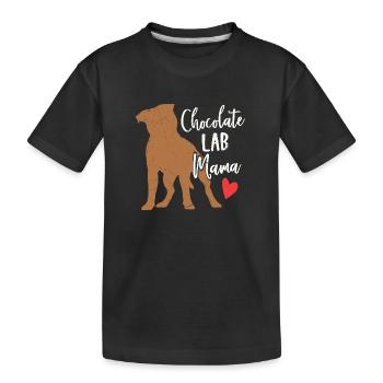 Chocolate Lab Mama Owner Labrador Retriever - Kinder Premium Bio T-Shirt - Schwarz - Vorne