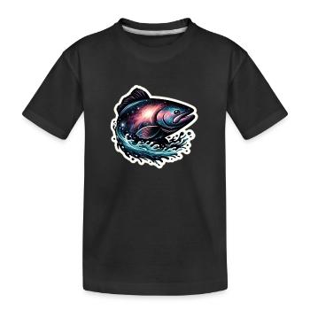 Galaxy fish - Kids' Premium Organic T-Shirt - black - Front