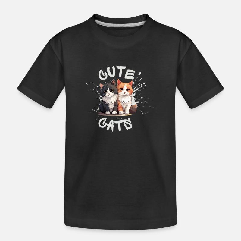 Chats mignons - T-shirt bio Premium Enfant - noir