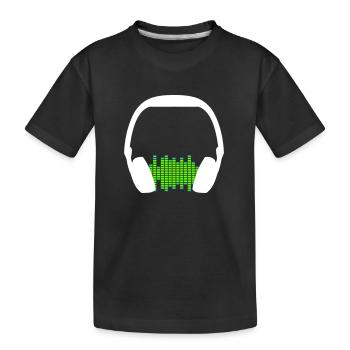 Casque Techno Music Party Equalizer Waves Logo - T-shirt bio Premium Enfant - noir - Devant