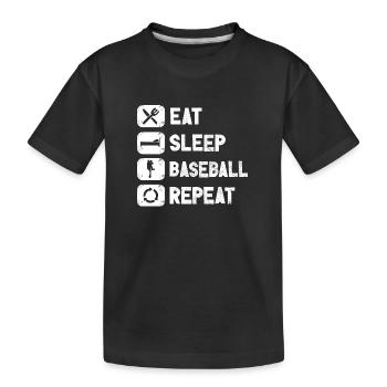 Joueur de baseball Équipe de baseball Baseballer - T-shirt bio Premium Enfant - noir - Devant