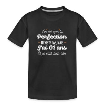 perfection 01 ans / bébé 01 ans / jai 01 ans - T-shirt bio Premium Enfant - noir - Devant