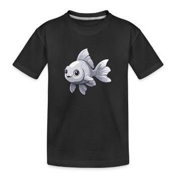 Silver Schleierschwanz Goldfisch - Kinder Premium Bio T-Shirt - Schwarz - Vorne