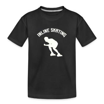 Inline Skating - Kinder Premium Bio T-Shirt - Schwarz - Vorne