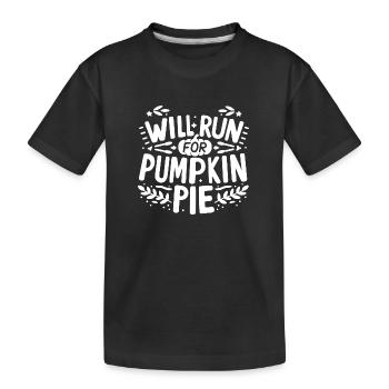 Wird für Kürbiskuchen laufen - Kinder Premium Bio T-Shirt - Schwarz - Vorne