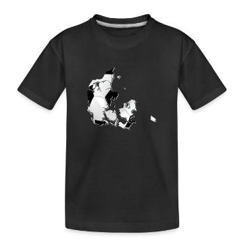 La carte du Danemark encadre le vrai football - T-shirt bio Premium Enfant - noir - Devant