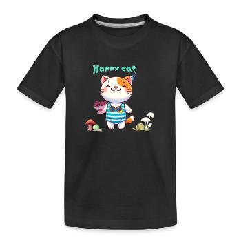 Chat mignon - T-shirt bio Premium Enfant - noir - Devant