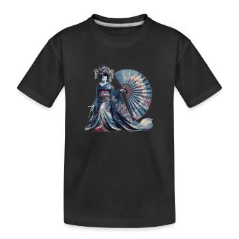 Kulturelle Schätze der Geisha - Kinder Premium Bio T-Shirt - Schwarz - Vorne