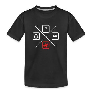 Le cycle de vie d’un cavalier,cavalier, équitation - T-shirt bio Premium Enfant - noir - Devant