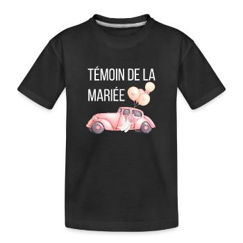 Témoin de la mariée - voiture mariage - T-shirt bio Premium Enfant - noir - Devant