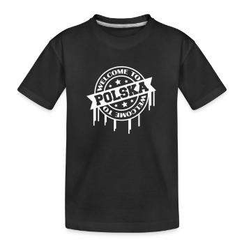 Welcome to Polska 1 - Kids' Premium Organic T-Shirt - black - Front