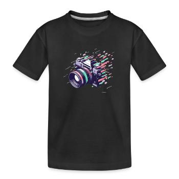 Appareil photo numérique Glitch - Art de la photographie rétro - T-shirt bio Premium Enfant - noir - Devant