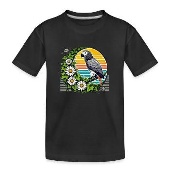 African Grey Parrot - Kids' Premium Organic T-Shirt - black - Front