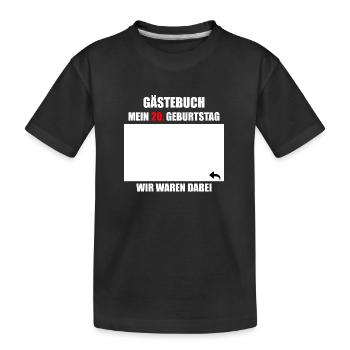 Unterschriften zum 20. Geburtstag - Gästebuch - Kinder Premium Bio T-Shirt - Schwarz - Vorne