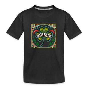 Retro Irish - Kids' Premium Organic T-Shirt - black - Front