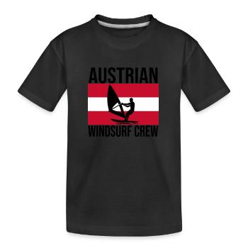 Chemise ras du cou autrichien Windsurf - T-shirt bio Premium Enfant - noir - Devant