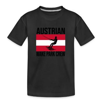 Austrian Wake Crew Wakeboard Shirt - Kids' Premium Organic T-Shirt - black - Front