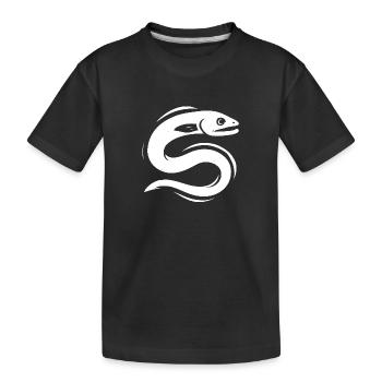 Eel Fishing | Aaalangler - Kids' Premium Organic T-Shirt - black - Front