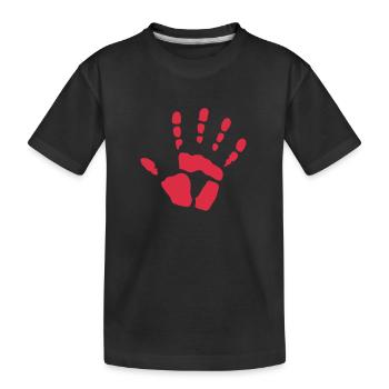 Hand Handabdruck - Kinder Premium Bio T-Shirt - Schwarz - Vorne