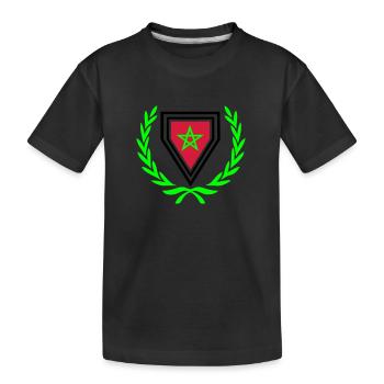 Maroc (armoiries & couronne de laurier) - T-shirt bio Premium Enfant - noir - Devant