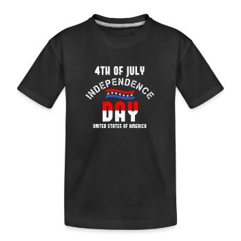 4 JUILLET FÊTE DE L’INDÉPENDANCE U S D’AMÉRIQUE - T-shirt bio Premium Enfant - noir - Devant