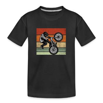 BMX Kinder Shirt Fahrrad - Kinder Premium Bio T-Shirt - Schwarz - Vorne