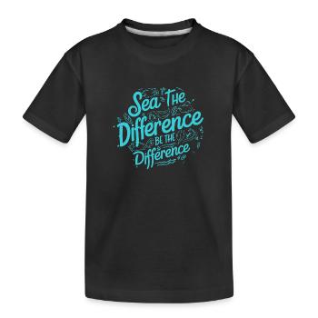 Baignade sur la plage et la mer sans plastique contre la pollution - T-shirt bio Premium Enfant - noir - Devant