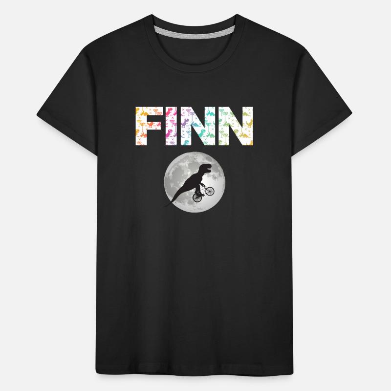 FINN - Beautiful boy name with dinosaur Kids' Premium Organic T-Shirt