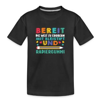 First Grade Elementary School Back to School Gift - Kids' Premium Organic T-Shirt - black - Front