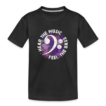 Sentez les basses. Clef de fa - T-shirt bio Premium Enfant - noir - Devant