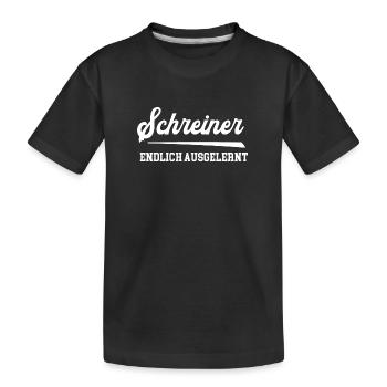 Schreiner Endlich Ausgelernt Lehrling Azubi Lehre - Kinder Premium Bio T-Shirt - Schwarz - Vorne