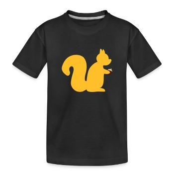 Eichhörnchen mit Nuss - Kinder Premium Bio T-Shirt - Schwarz - Vorne