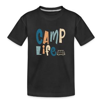 Camp Life - Kids' Premium Organic T-Shirt - black - Front