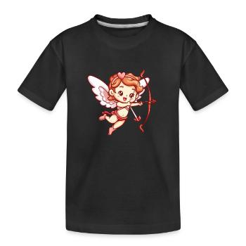 Ange de la Saint-Valentin en amour Cupidon - T-shirt bio Premium Enfant - noir - Devant