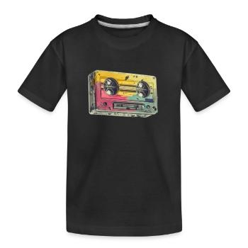 CASSETTE AUDIO ancienne des annees 1950 - T-shirt bio Premium Enfant - noir - Devant