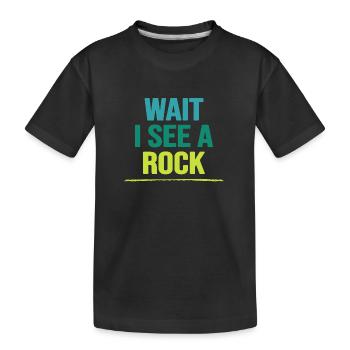 bouldern boulderfelsen freiklettern boulderroute - Kinder Premium Bio T-Shirt - Schwarz - Vorne