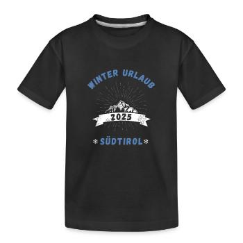 Südtirol Bozen Italien Urlaub 2025 Winter Ski Idee - Kinder Premium Bio T-Shirt - Schwarz - Vorne