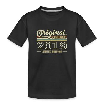 2019 Retro Geburtstag 2019 Original 2019 Jahrgang - Kinder Premium Bio T-Shirt - Schwarz - Vorne