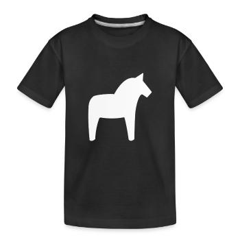 Dalahäst Horse Sweden - Kids' Premium Organic T-Shirt - black - Front