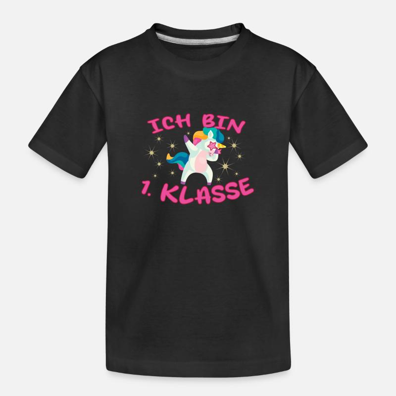Ich bin 1 Klasse - Kinder Premium Bio T-Shirt - Schwarz
