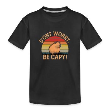 Mach dir keine Sorgen, Be Capy! - Kinder Premium Bio T-Shirt - Schwarz - Vorne