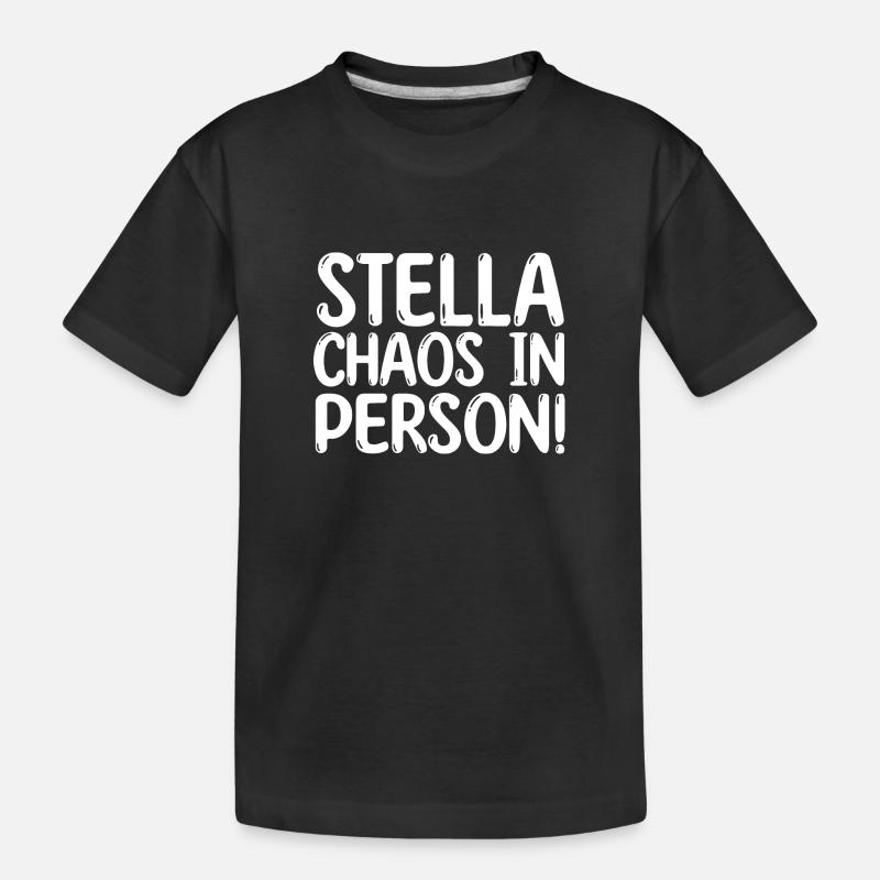 Vorname Stella - Kinder Premium Bio T-Shirt - Schwarz