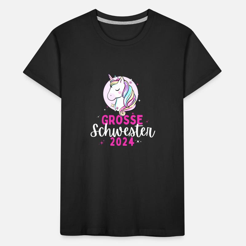 Ich werde Große Schwester 2024 Loading Einhorn Kinder Premium Bio T-Shirt