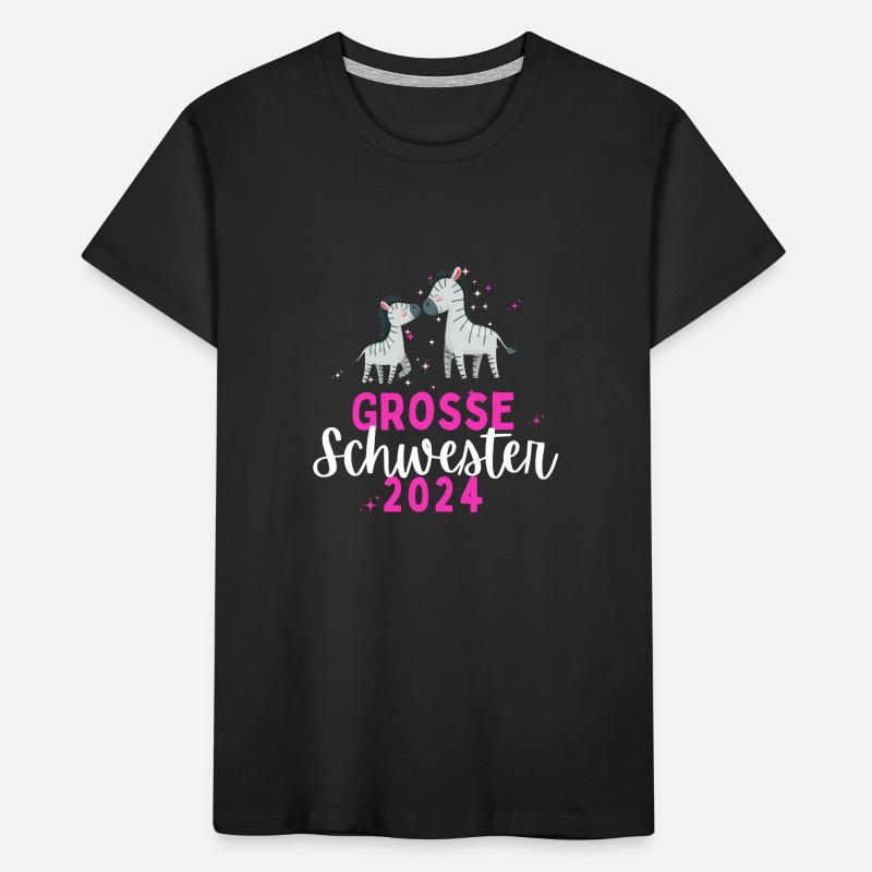 Ich werde Große Schwester 2024 Loading Zebra Kinder Premium Bio T-Shirt