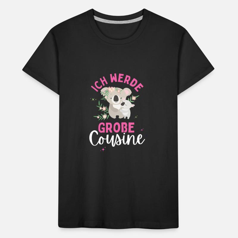 Ich werde große Cousine 2024 Koala Loading Süß Kinder Premium Bio T-Shirt