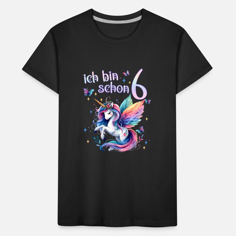 Geburtstag 6 Einhorn Sechster Geburtstag Mädchen 6 Kinder Premium Bio T-Shirt
